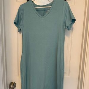 Blue short sleeved T-shirt dress